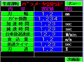 パラメータ設定